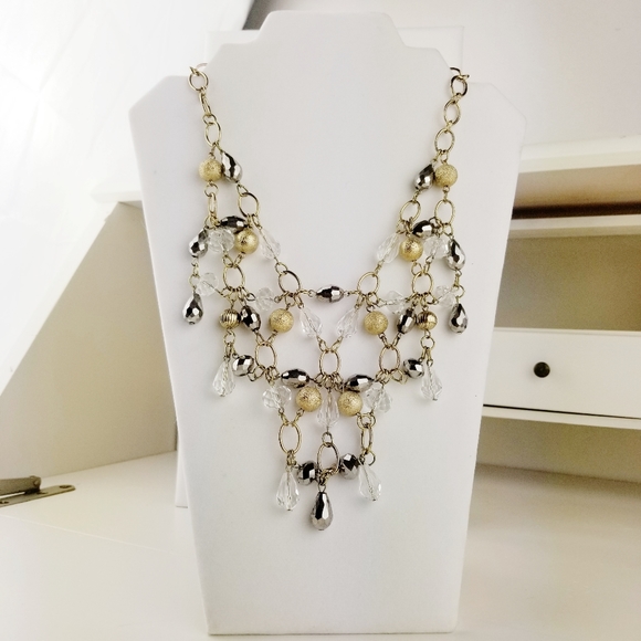 Erica Lyons Five Level Tiered Crystal Necklace NWT - Picture 7 of 12